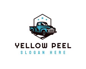 Retro Pickup Truck logo design