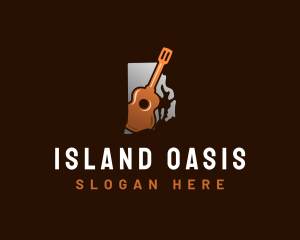 Rhode Island State Guitar logo design