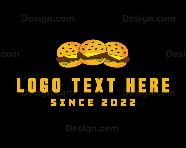 Cheeseburger Sandwich Snack Logo