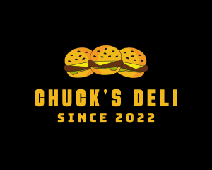 Cheeseburger Sandwich Snack logo design