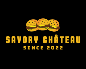 Cheeseburger Sandwich Snack logo design