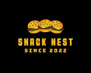 Cheeseburger Sandwich Snack logo design