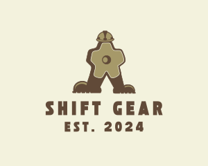 Construction Gear Cartoon logo design