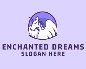 Pegasus Unicorn Wings logo design