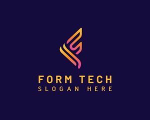 Professional Tech Letter F logo design