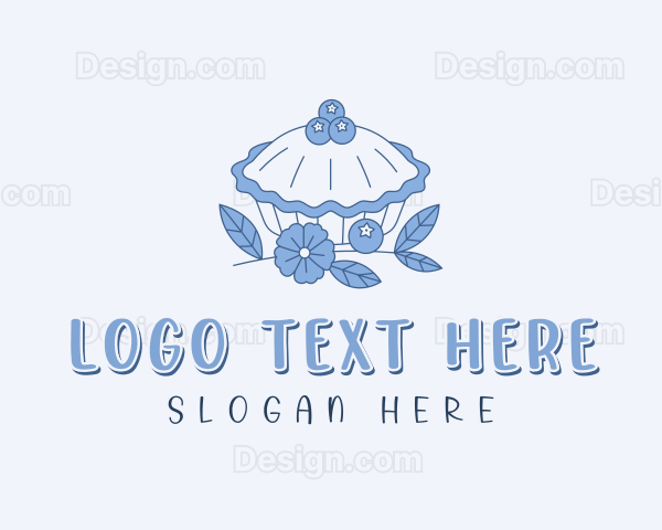 Floral Blueberry Pie Logo