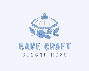 Floral Blueberry Pie  logo design