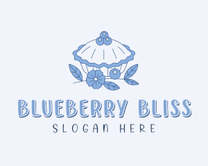 Floral Blueberry Pie  logo design