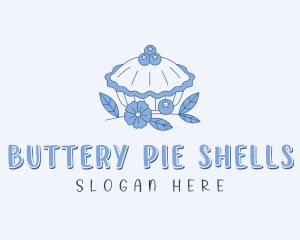 Floral Blueberry Pie  logo design