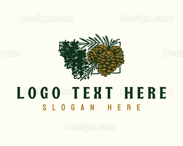 Ponderosa Pine Tree Montana Logo