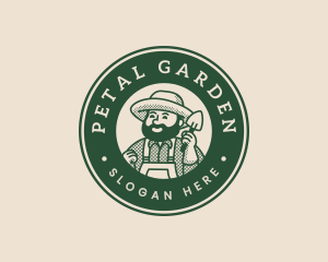 Lawn Farmer Gardener Spade logo design