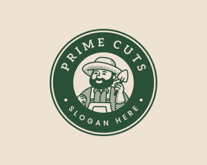 Lawn Farmer Gardener Spade logo design