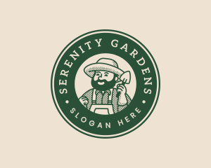 Lawn Farmer Gardener Spade logo design