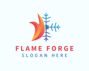 Industrial Snowflake Flame logo design