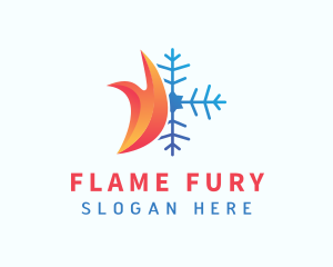 Industrial Snowflake Flame logo design