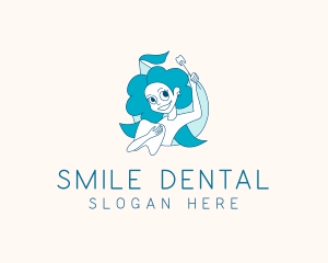 Smiling Woman Dentist logo design