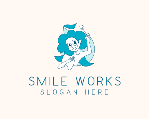 Smiling Woman Dentist logo design