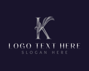 Floral Decorative Letter K logo