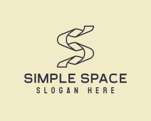 Minimalist Origami Outline Letter S logo design