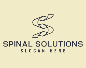 Minimalist Origami Outline Letter S logo design