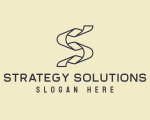 Minimalist Origami Outline Letter S logo design