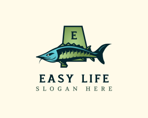 Alabama Sturgeon Fish logo design