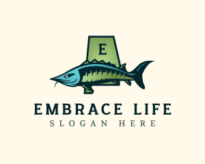 Alabama Sturgeon Fish logo design