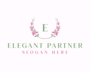 Floral Wreath Flower logo design