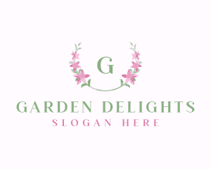 Floral Wreath Flower logo design