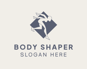 Gray Gymnast Pose logo design