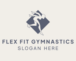 Gray Gymnast Pose logo
