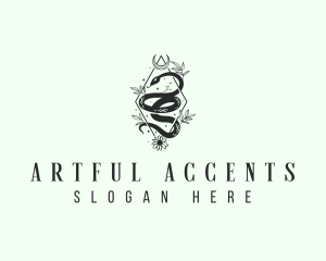 Mystical Boho Snake logo design