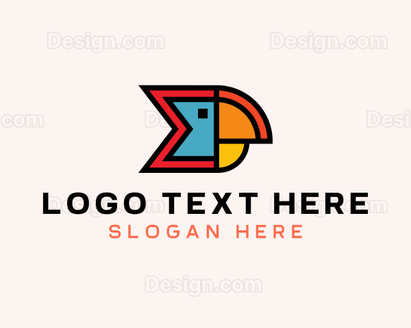 Geometric Parrot Face Logo