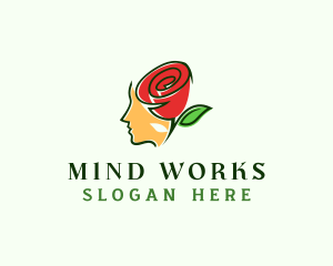 Rose Brain Flower logo design