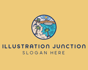 Tropical Beach Illustration logo