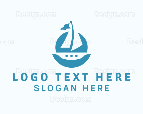 Sailing Catamaran Boat Logo