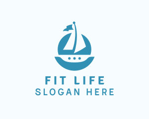 Sailing Catamaran Boat Logo