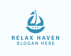 Sailing Catamaran Boat Logo