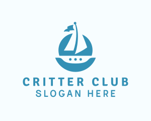 Sailing Catamaran Boat logo design