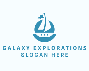 Sailing Catamaran Boat logo design