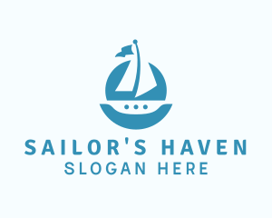 Sailing Catamaran Boat logo design