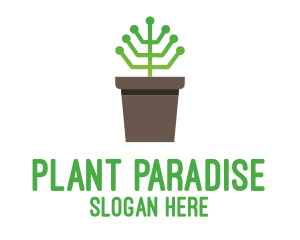 Circuit Plant Pot logo design