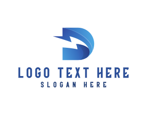 Name - Flash Lightning Letter D logo design