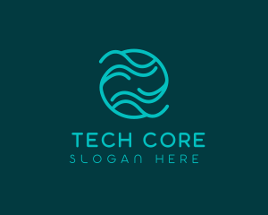 Tech Waves Cyberspace logo design