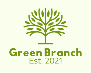 Green Branch Leaf logo design