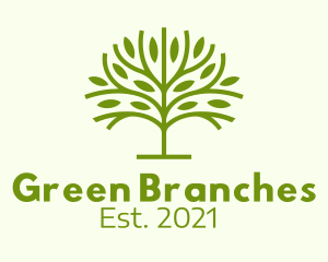 Green Branch Leaf logo design