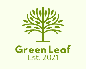 Green Branch Leaf logo design