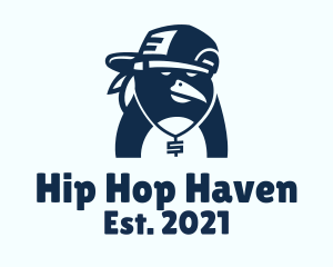 Blue Rapper Penguin  logo design