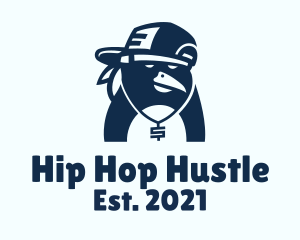 Blue Rapper Penguin  logo design