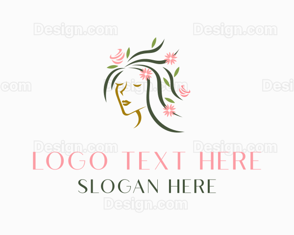 Floral Hair Beauty Logo